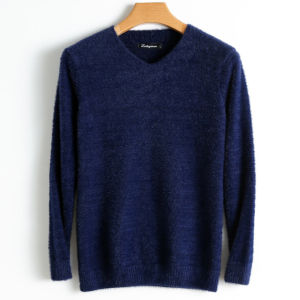 Winter Bottoming Shirt Warm Sweater Mens Pullover Mink Sweater V-neck T-shirt Mens Inner Wear Close-Fitting Top Clothes