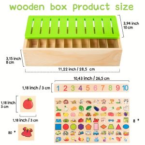 Wooden Sorting Toy Educational Early Learning Activities Box Games Birthday Gift