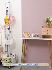 EL Modern Floor Standing Coat Rack Freestanding Clothes Hanger Stand with Wheels Space Saving Organizer for Home Bedroom