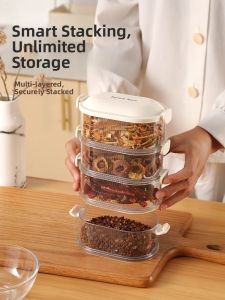 Spice Storage Sealed Jar Food Grade Partitioned