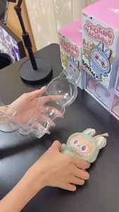 <D&H> Cartoon Labubu V1 V2 Cover Cute Labubu Case Transparent Protective Cover Storage Box Bag Hanging Dust Box PVC Waterproof