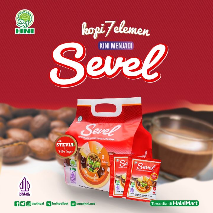 KOPI 7 ELEMEN / KOPI SEVEL(kemasan baru) HNI-HPAI ISI 20 SASET