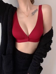 Seamless Buckled Front and Shaped Back Intimates Womens Breasts Contracting Thin Gathered Breast Holding Red Wedding Bride Bra