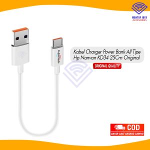 [COD] KABEL CHARGER POWER BANK ALL TIPE HP NANVAN KD34 25CM ORIGINAL