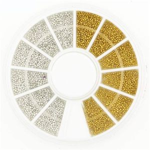 12 Grids gold Mixed Size Stainless Steel Metal Bead Nail Art Decoration 3D Mini Small Caviar Ball Silver Charm Pearl Manicure &*