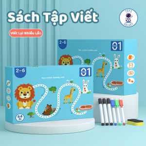 Bộ Sách Tập Viết Cho Bé 2-6 Tuổi - Tập Tô Chữ Cái Số Đường Nét Giải Đố Giúp Bé Phát Triển Tư Duy
