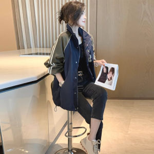 ระดับไฮเอนด์ ผู้หญิง ลำลอง สไตล์สปอร์ต เบสบอล เสื้อแจ็คเก็ต บล็อกสีสั้น เสื้อท่อนบน จากห้างสรรพสินค้า ข้อเสนอพิเศษ แบรนด์สายเดียว