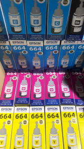 หมึกเติม หมึกสี Epson T664 BK C M Y ของแท้100% 664 อ่านก่อนสั่งซื้อขายลดราคา
