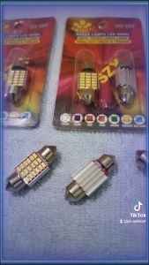 Bola Lampu Kabin LED AOSZX T18 18 titik 31mm 12v putih Bohlam plafon soket festoon (per SET)