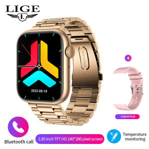 LIGE | LIGE 2026Women Smart Watch 1.85 Full Touch Bluetooth Call Smart Wristwatch Body Temperature Watch Sports Bracelet Men Smartwatch