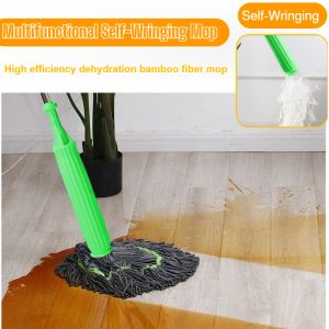 Multifunctional Self-Wringing Mop Hand Wash-Free Mop Extendable Floor Cleaning Mop Hangable Wet Dry Mop