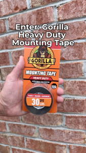 Gorilla Double-Sided Mounting Tape (Black) - Instant Hold/Permanent Bond/Grips Rough Surface/Indoor & Outdoor/Industrial Strength/Decorate - Organize - Repair (25MM X 1.52MM)
