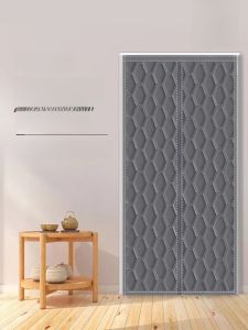 Thickened Cotton Door Curtain Magnetic Absorption Windproof Soundproof Warm Home Use Thermal Curtain No Punching Needed