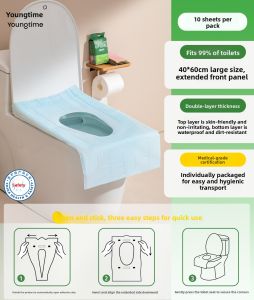 Disposable Portable Toilet Seat Pad Sterilized Hygienic Mat Travel Friendly Hotel Guest Room Dirt Blocking Single Use Design