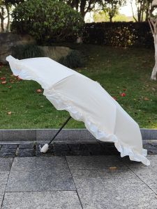 Khăn Che Mặt Trời Chống Tia UV Tự Động Viền Hoa Màu Trắng Đen Dùng Trong Mọi Mùa