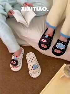 XIXITIAO | Cute Penguin Fish Dot Soft Non-slip Ladies Cotton Slippers
