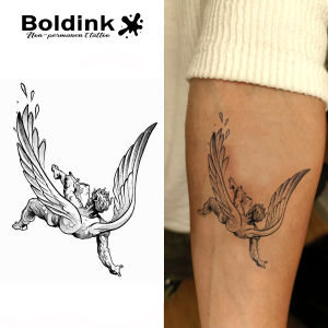 Boldink Fallen Angel Temporary TattooLasts To 15 Days New Technology Magic Waterproof Semi Permanent Sticker.