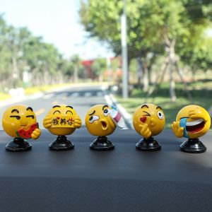 Creative Personalized Car Interior Decoration Toy Figure Moving Head Cute Expression Package Automobile Front Control Decorations