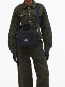 MJ camo canvas Tote bag European and American fashion letter brick diamond womens one-shoulder diagonal commuter bag