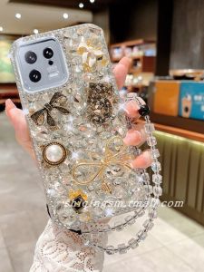 Anti-Fall Diamond Decorated Mobile Phone Case for Xiaomi 13 New Model Full Diamond Protection Cover Artistic Ins Style Acrylic
