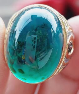 Cincin Batu Bacan Doko Lawas Natural ( High Quality ) Perak Micro Setting