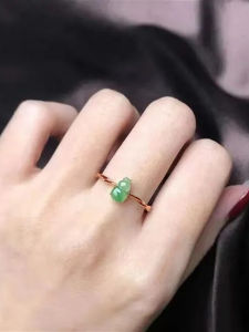 Nhẫn Ngọc Băng Cao Cấp Đơn Giản Tự Nhiên Mạ Vàng Hồng