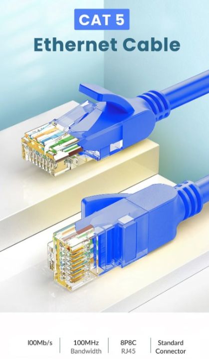 CoAce Ethernet Cable High Speed RJ45 CAT5 Internet Cable Lan Network Wire Internet Lead Cord Router Computer Cable Blue 10M land cable wire for wifi