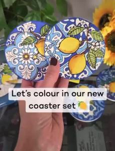 Mont Marte Colour-In Lemon Coaster Kit – DIY Ceramic