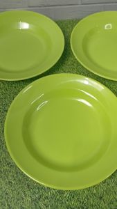 6 PCS Piring Melamin Tebal Warna Hijau 22cm Piring Makan Prasmanan Mewah