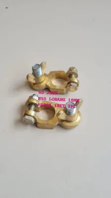 KEPALA ACCU KEPALA AKI KUNINGAN N50 NS40 N70 HARGA 1SET 2PC LOBANG 18MM