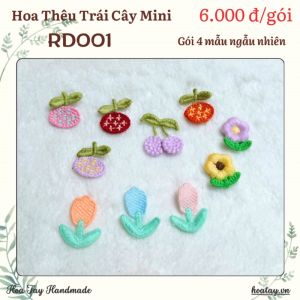 Hoa Thêu Trái Cây Mini RD001 - Gói 4 Mẫu Xinh Xắn