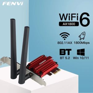 Fenvi | FENVI WiFi 6 1800Mbps Adapter PCI Express Wireless Adapter BT 5.2 Dual Band 802.11AX/AC MT7921 Wi-Fi Network Card Windows 10/11