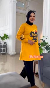 Baju Atasan Wanita Terbaru Aluna Tunik Kaos Katun Combed 24s S M L XL XXL 3XL Tunik Jumbo Kekinian