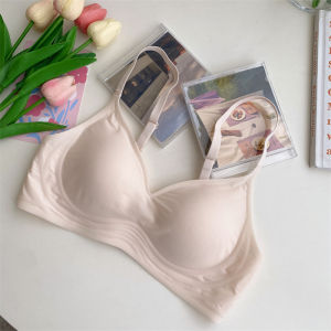 Milky Ice Skin Jelly Bra Womens Underwear Thin One-Piece Comfortable No Steel Ring Bra Summer Lightweight Gathered Style