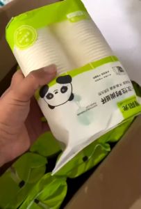 SET 50 cốc giấy gấu trúc - cốc giấy nhập khẩu dùng 1 lần ăn toàn tiện dụng - dung tích 235ml