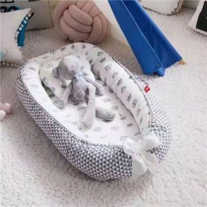 [Free Shipping+Ready Stock]Baby Nest Multifunctional Travel Crib Cartoon Printing Newborn Mattress Bionic Bed Detachable Washable Portable Baby Upgrade Bed