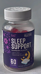 Kẹo dẻo hỗ trợ giấc ngủ tự nhiên Kelz SLEEP SUPPORT RASPBERRY FLAVOR 60 GUMMIES không gây thói quen của Mỹ