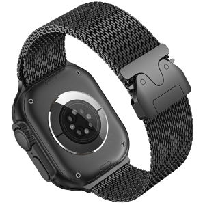 Strap for Watch Ultra 2/1 49mm Metal Mesh Loop Band with Parachute Buckle for Women Men lWatch Series 10 9 8 7 6 5 4 3 SE Replacement Strap 46mm 45mm 44mm 42mm 41mm 40mm 38mm