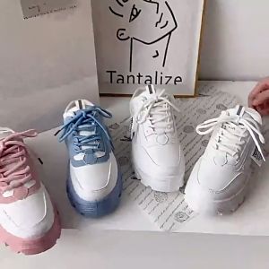 SABAI POLO รองเท้าผ้าใบสตรี ทรงสวมสะดวก หนาพื้น สีผสมผสาน เปิดหลัง ไม่มีสายผูกรองเท้า แบบสปอร์ต