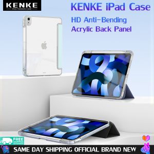 KENKE Ốp iPad Ốp Acrylic Cho Apple iPad Air 4 2020 Air 5 2022 HD Trong Suốt Tự Làm Với Chức Năng Chống Uốn Tự Động Ngủ/Thức Dậy Vỏ Thông Minh Giá Đỡ Gấp Ba Siêu Mỏng Nhẹ Ốp Trong Suốt Có Giá Đỡ Bút Chì Hỗ Trợ sạc Bút Chì Apple II