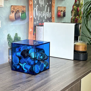 Handmade Acrylic Coffee Capsule Storage Container Colorful Personality Transparent Dustproof Flip Cover Matching Box