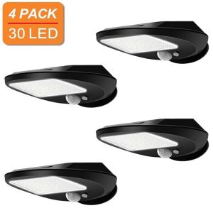 Sensor Solar Lights Outdoor 30 LED Solar Powered Security Light with Motion Sensor 120 Degree Wide Angle Sensor Garden Wall