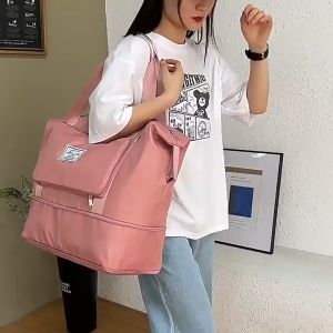 Tas Travel yang bisa dilipat jadi pouch/ Tas Travel Gym Bag Tas hand carry bahan polyester