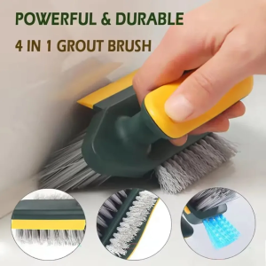 V-Shape Crevice Groove Cleaning Brush 4 in 1 Multifunctional Corner Scrubber for Home Kitchen Bathroom Toilet Tile Floor Washing