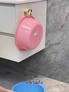 ตะขอ แขวน ถัง กะลามัง ตะขอการ์ตูน ตะขอห้องน้ํา ไม่เจาะรู ตะขอติดผนัง อ่างล้างมือ แขวนอ่างล้างหน้า ผ้าขนหนู ความแรงไม่หลุด