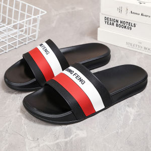 Summer Fashionable Mens Slippers Anti-Slip Deodorant Soft Bottom Couple Outdoor Bathroom One-Strap Slippers Trendy Flats
