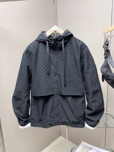 Fashionable Printed Letter Slim Fit Hoodie Jacket Trendy European Style Mens Outerwear Spring Autumn New Arrival