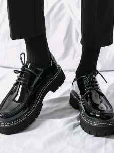 Round Toe Patent Leather Mens Casual Shoes