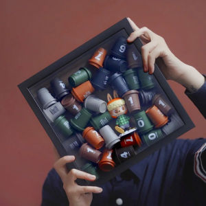 Cxcel Three and a Half Coffee Storage Photo Frame Pop Mart Blind Box Display Box Three-Dimensional Hollow Handmade DIY Decoration