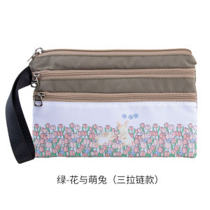 Fabric Wallet Womens Long Zipper Small Clutch Bag Satchel Wrist Bag Shopping Keys Mobile Phone Coin Purse